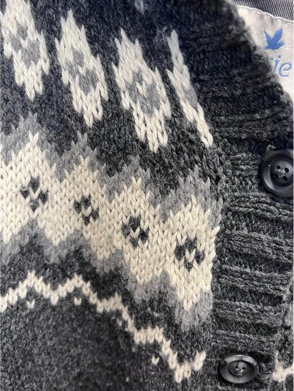 Aerie Womens Nordic Fisherman Cardigan Sweater Knit Grandpa Vintage Winter MED - Picture 3 of 9